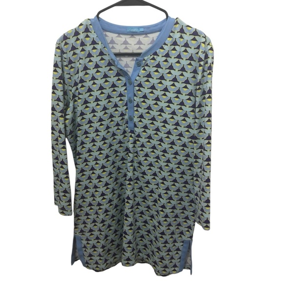 J. McLaughlin  3/4 Sleeve Daisy Print Catalina Cloth Tunic Size Large - Picture 2 of 5